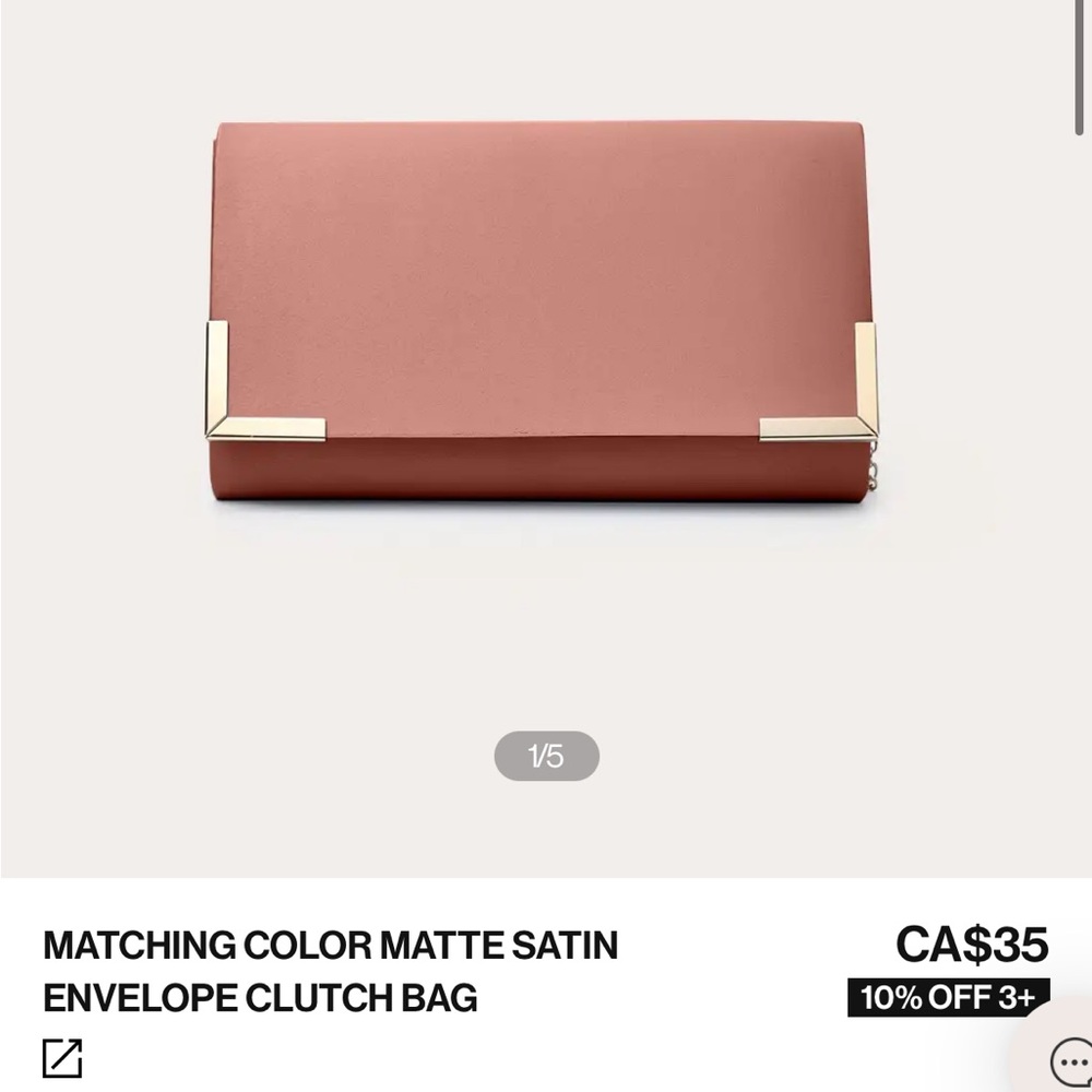 Satin Envelope Clutch Bag in Cedar Rose